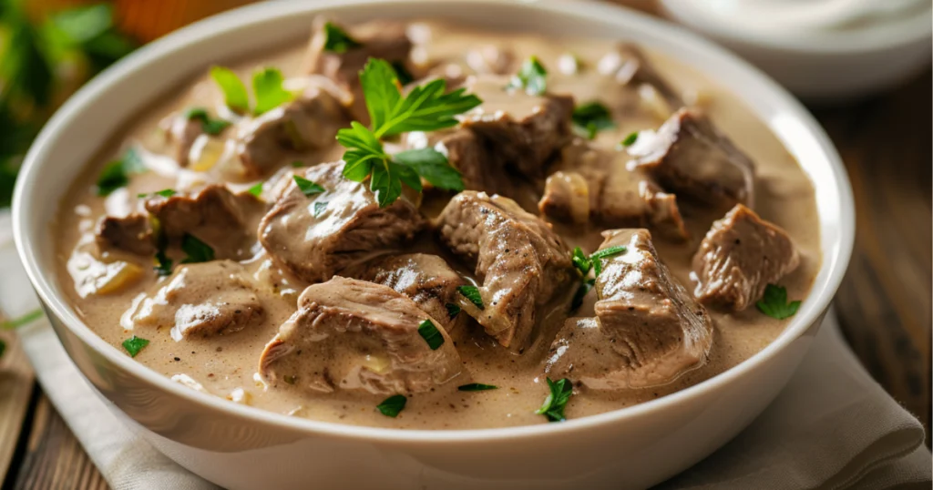 High Protein Beef Stroganoff